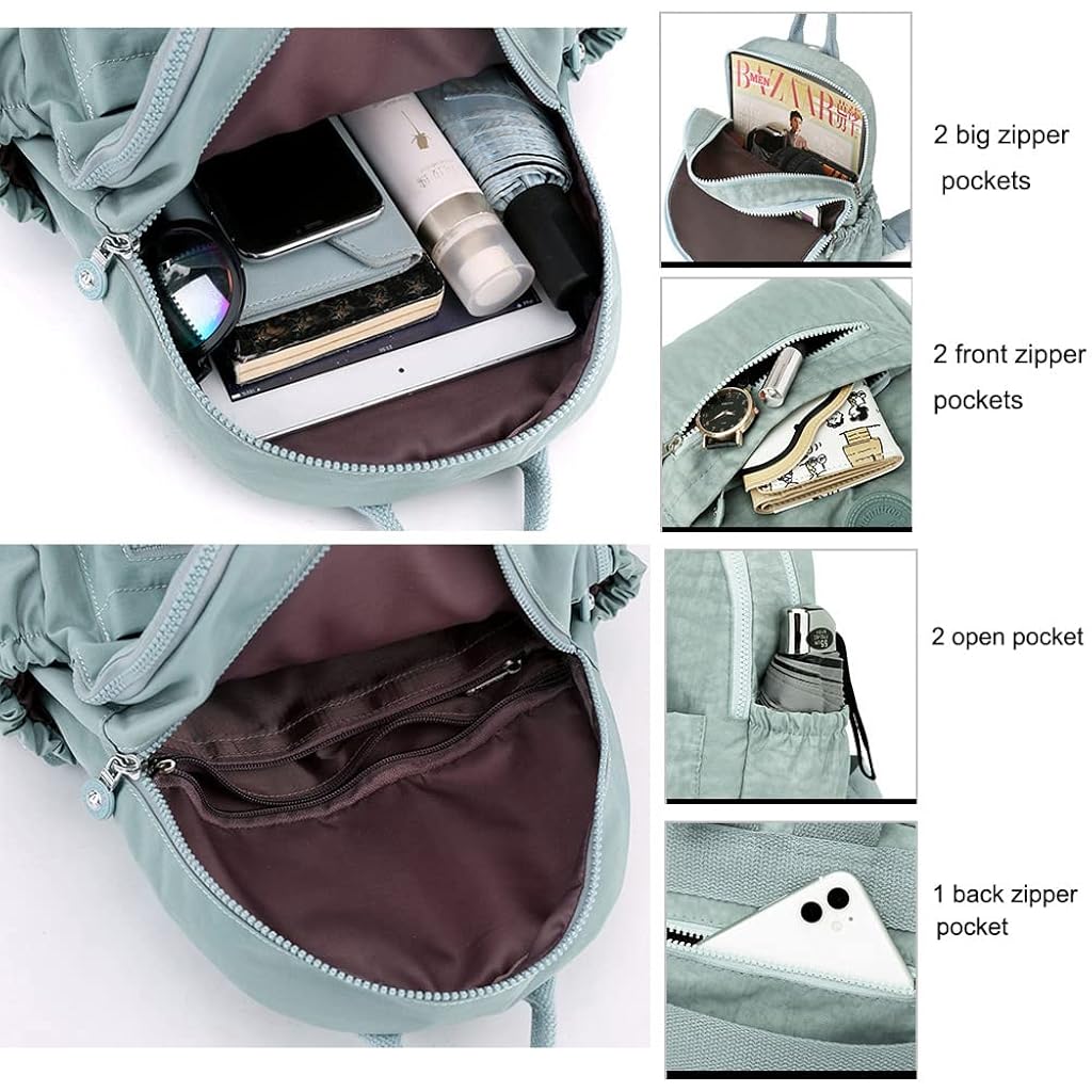 PALAY® Womens Backpack Nylon Shoulder Bag Small Casual Backpacks Antitheft Multi Function School Daily Girls Travel 2 PCS PALAY® Womens Backpack Nylon Shoulder Bag Small Casual Backpacks Antitheft Multi Function School Daily Girls Travel 2 PCS